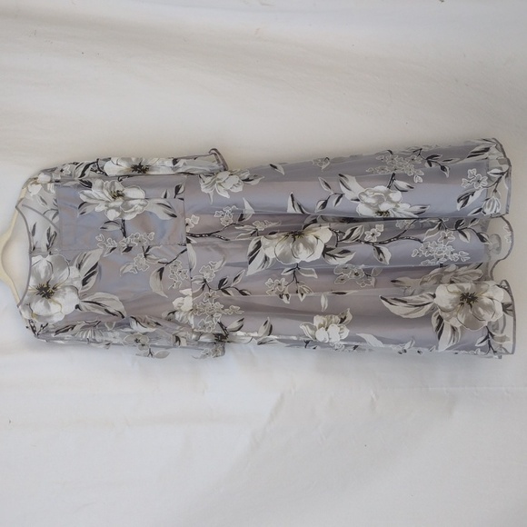 Flawed Floryday Gray Floral Sheer Overlay Maxi Dress XL NWT - Picture 2 of 9